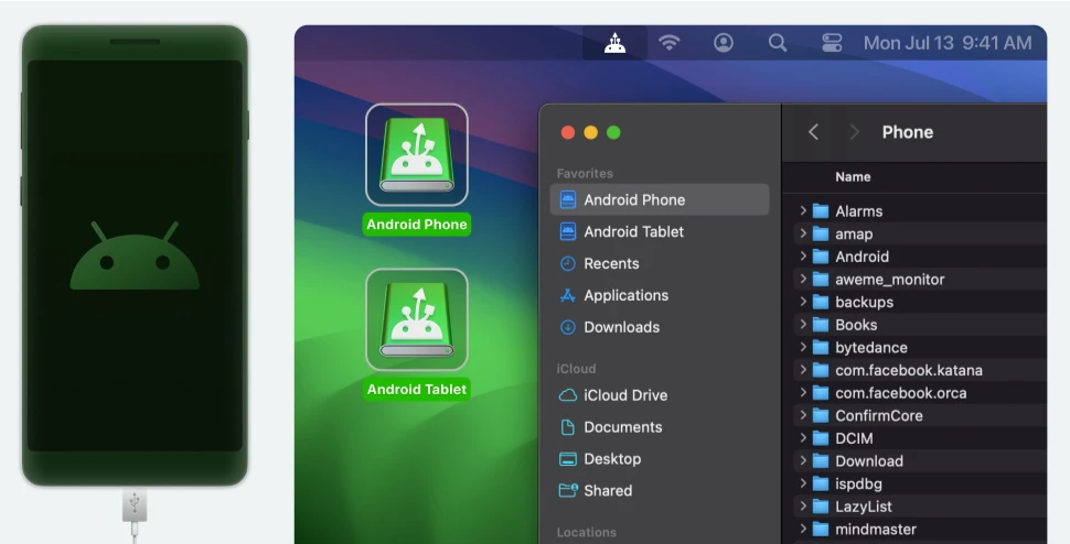 MacDroid: connect Android devices to Mac wirelessly or via USB