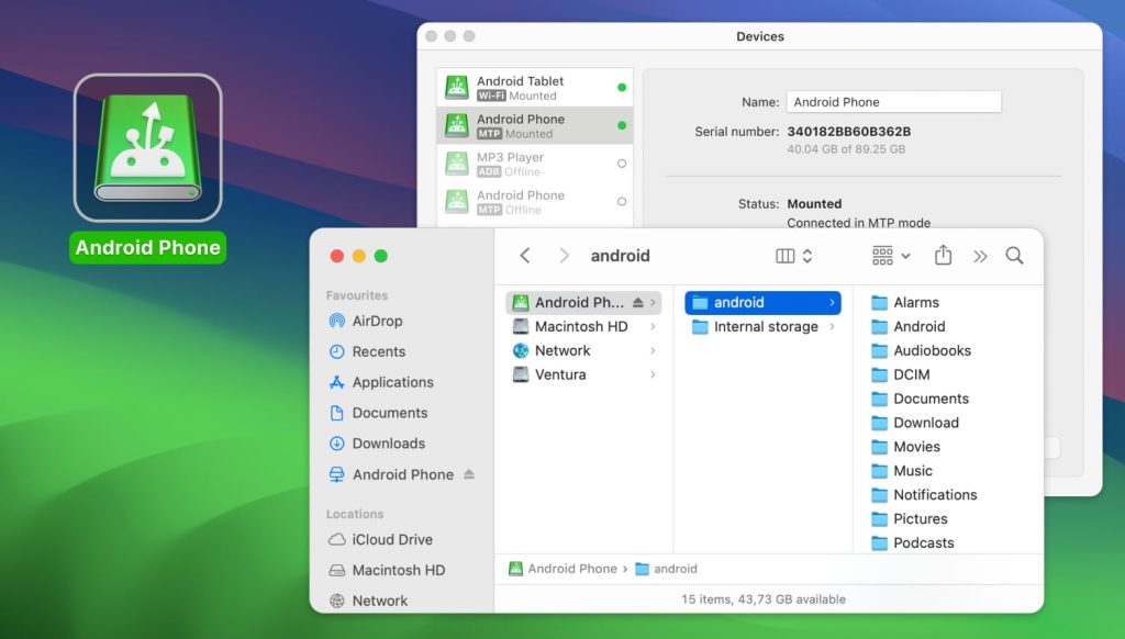 Transfer files from Android to Mac without any barriers.